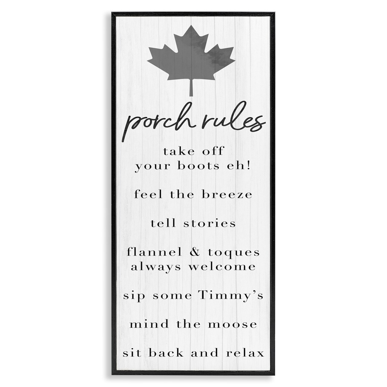 Stupell Industries Canadian Porch Rules Framed Giclee, design by Lil' Rue